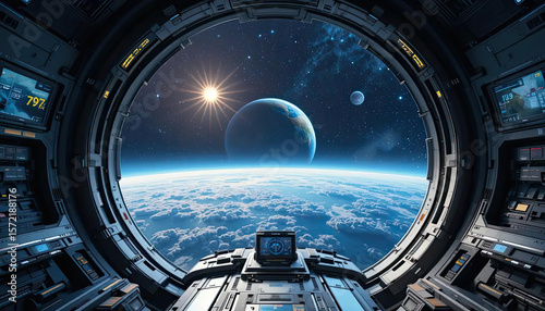 Cosmic Horizon from High-Tech Spacecraft Cabin