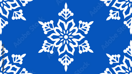 Vector set of blue snowflakes, frosty patterns, and winter holiday decorations for Christmas and New Year