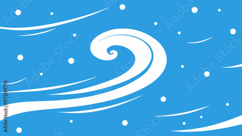 Abstract blue water splash vector with winter snow and floral design