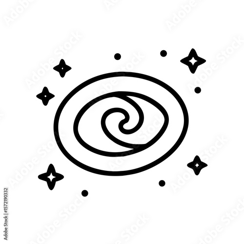 Vector of Galaxy Spiral Icon with Stars for Astronomy Study