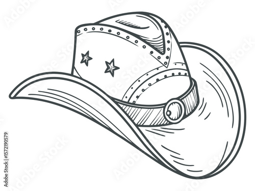 a-classic-cowboy-country-hat-with-a-curved-brim-an.eps