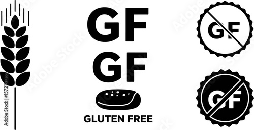 Gluten free product label design vector illustration for dietary restrictions and healthy lifestyle choice