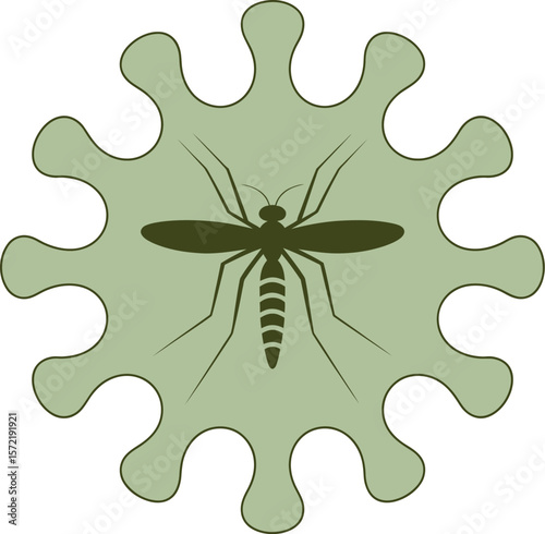 Mosquito virus illustration vector graphic design for disease prevention and health awareness campaign