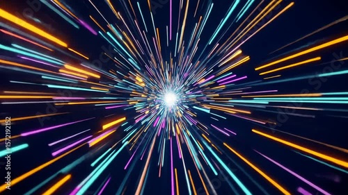 Hyperspeed Light Tunnel - Futuristic Warp Drive Abstract Background