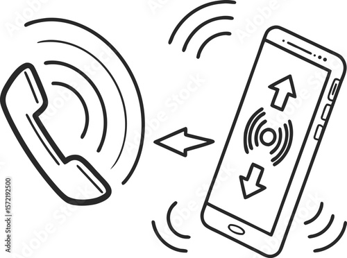 Phone ring and vibration icons. Smartphone sound profile icon set containing silent, sound and vibration mode symbol for app and ui. Transparent PNG and vector.buttons, clip art, cyberspace, 