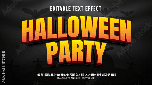 halloween party editable text effect