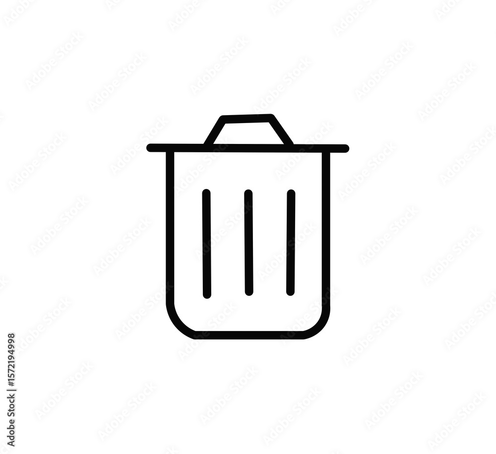 trash bin icon on white background trash bin icon on white background