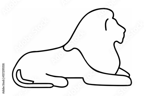 Lion profile resting majestic creature animal mammal