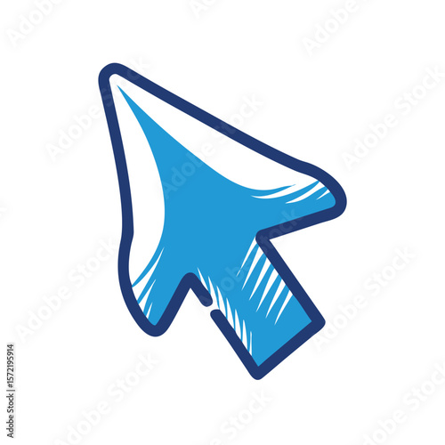 A blue arrow is pointing to the right as a cursor