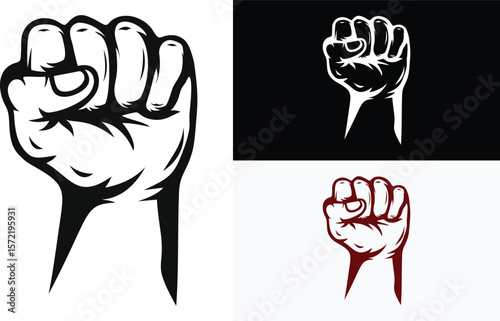 punch fist logo design vector template