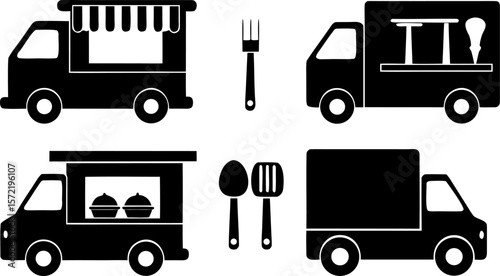 food truck icon mobile kitchen food van street foo.eps