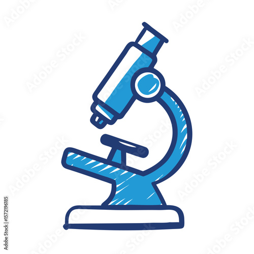 A blue microscope is ready for scientific research and discovery