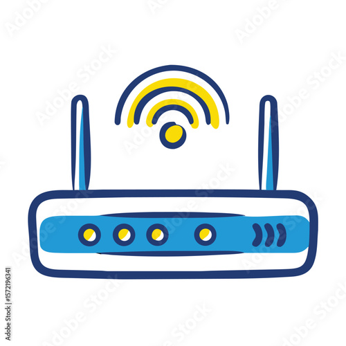 A wifi router provides wireless internet connection at home