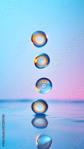water droplets and reflection.