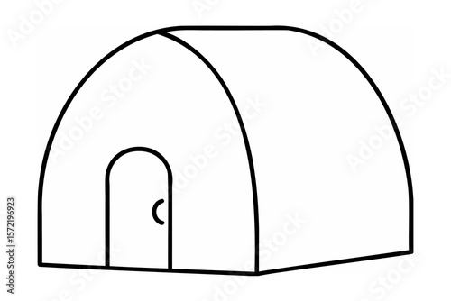 Dome shelter with arched doorway tent structure