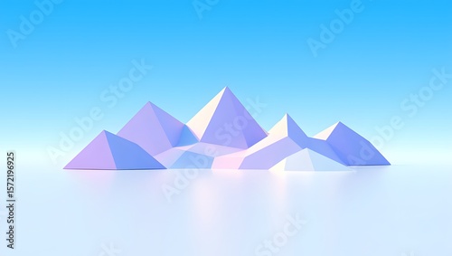 Abstract Low Poly Mountains Landscape.