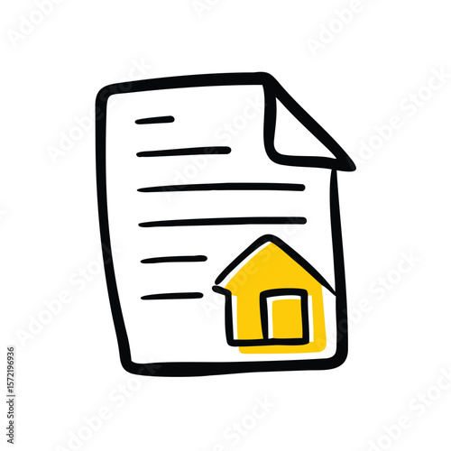 A house document represents a real estate contract agreement