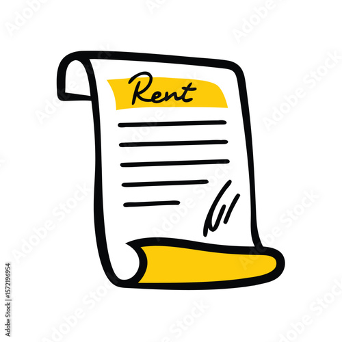 A rent document signifies a lease agreement for housing