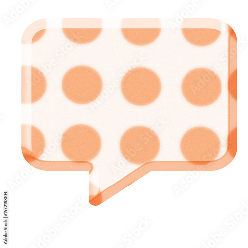 Orange polka dots speech icon Isolated