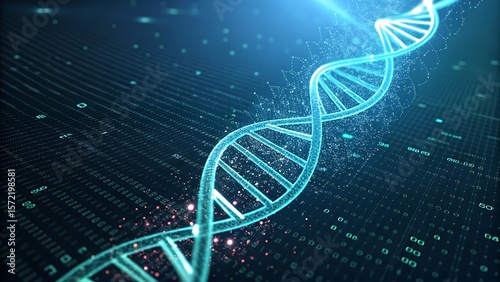 Digital DNA Strand Abstract Background Genetic Code Science Technology