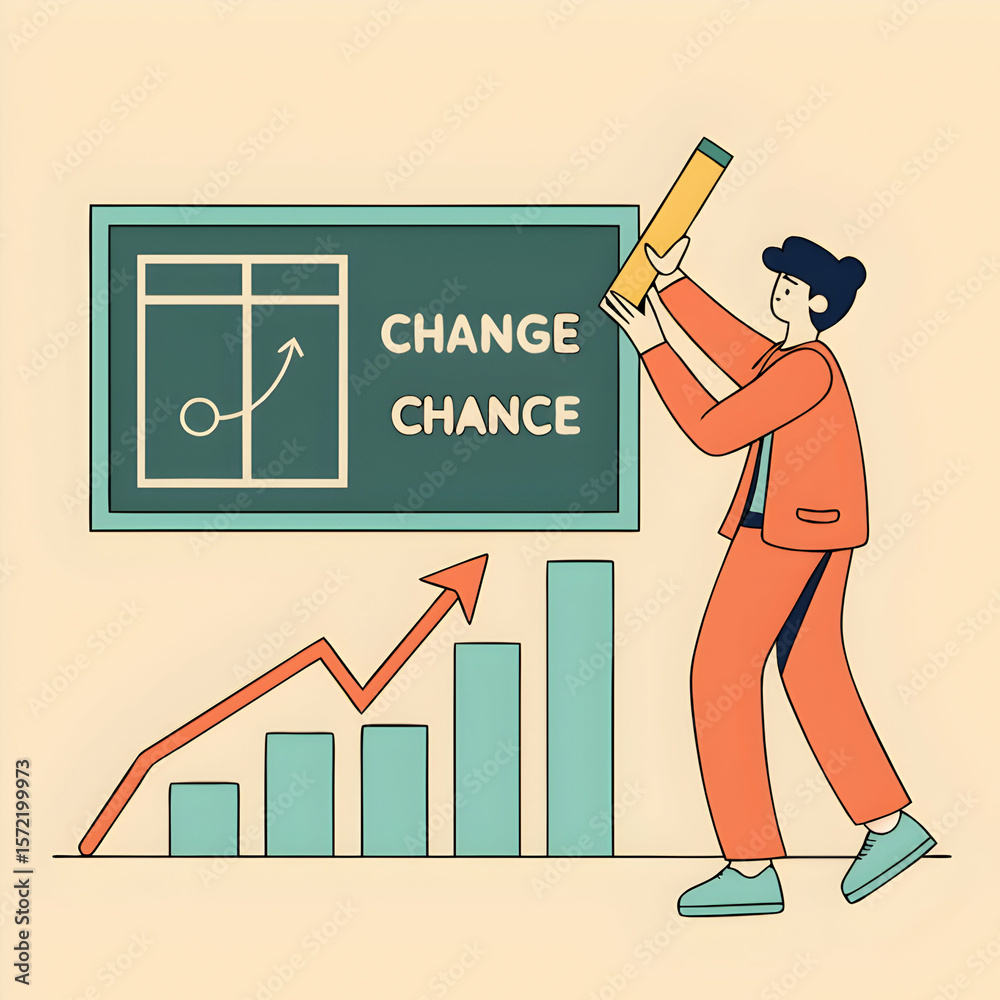 Naklejka premium businessman with graph