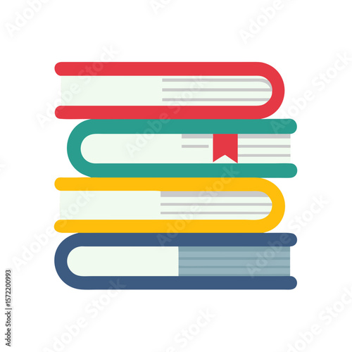 Stack of vibrant colorful books suitable for educational, academic, or readingrelated concepts in designs, projects, or presentations. Engaging and eyecatching.