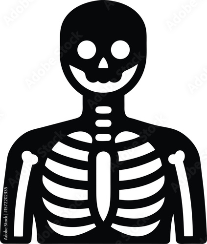 human skull with skeleton
