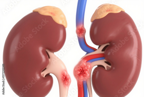 Urinary Tract Infection in Human Kidney – 3D Medical Anatomy