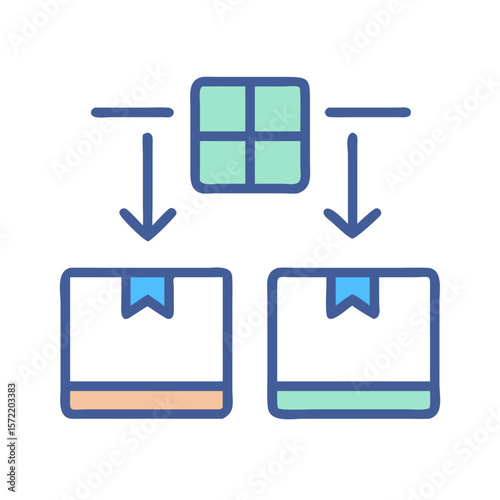 Data distribution icon representing processing and transfer of information