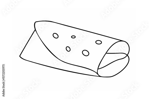 Rolled flatbread with holes food dough