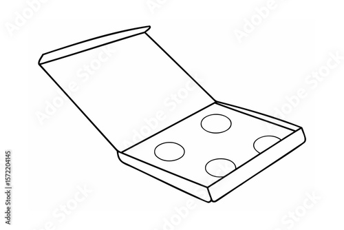 Open box with circular compartments packaging