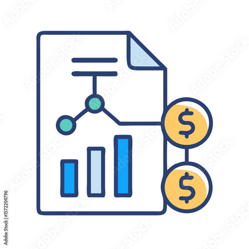 Financial report showing growth statistics and monetary gains