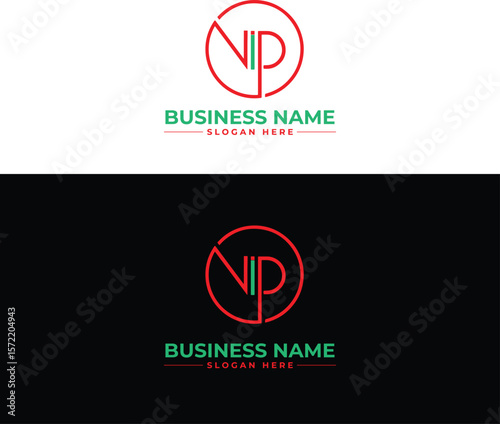 NIP and VIP  Business Logo Design in Red Circle