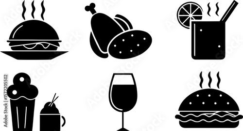 mega set of vector hand drawn restaurant elements .eps