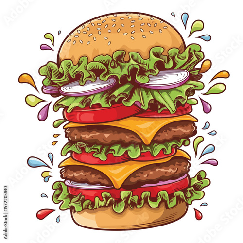 Burger vector illustration art