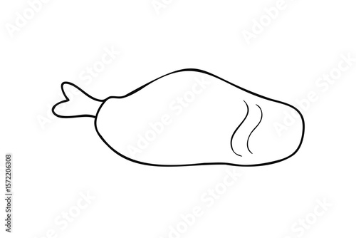 Raw chicken leg with tail poultry meat