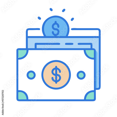 Cartoon money illustration showing growth and financial investments
