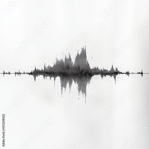 Richter scale Low and High Earthquake Waves vibrating on white paper background, sound wave diagram concept