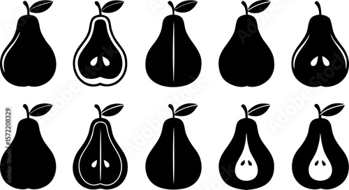 pear icon vector  pear silhouette sign (1).eps