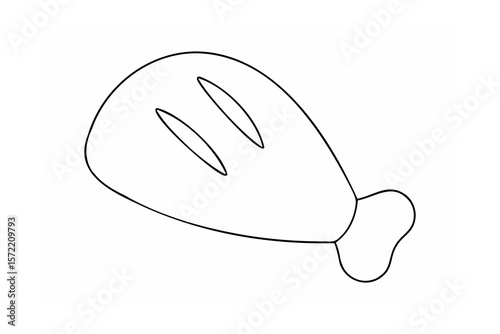 Cartoon chicken leg outline drawing food