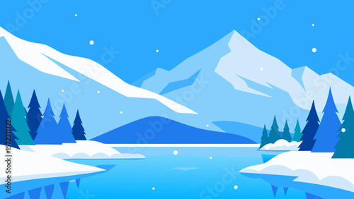 winter landscape with mountains