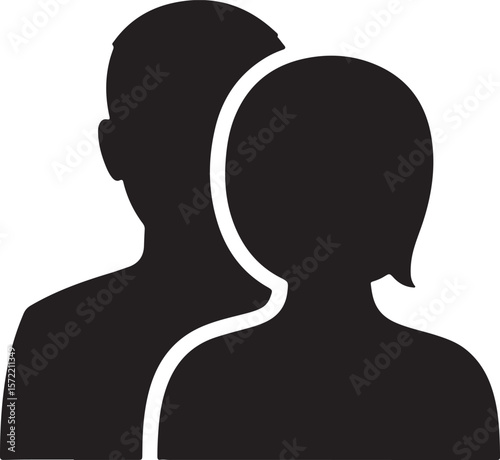 Silhouette Icon Couple, Partnership, Unity, Togetherness, Relationship