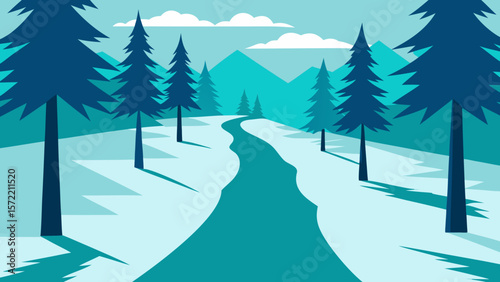 winter landscape with forest