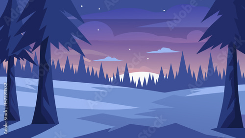 winter landscape with snow