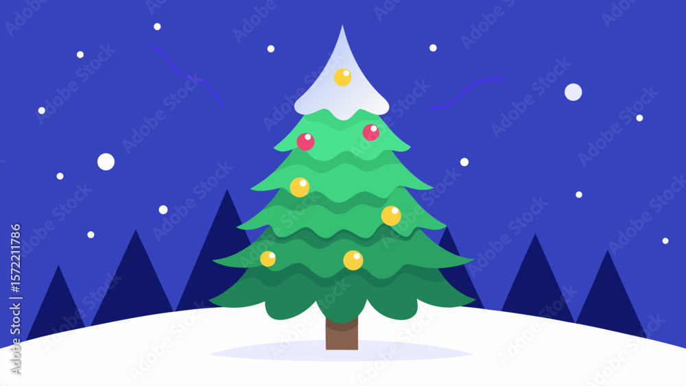 Obraz premium christmas tree with snow