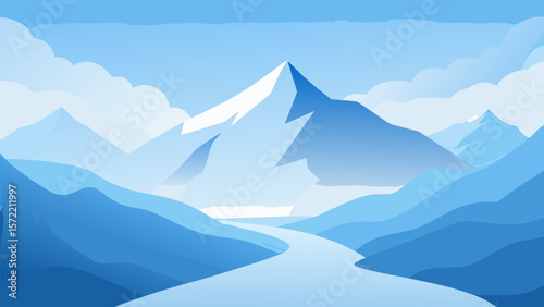 mountains in the snow