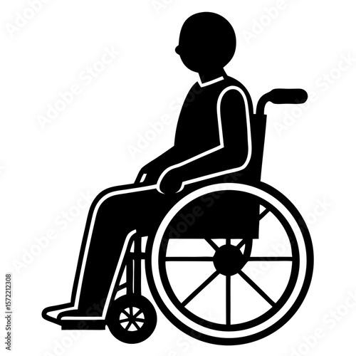 Wheelchair Disability Icon – Simple Accessibility Symbol Stock Illustration