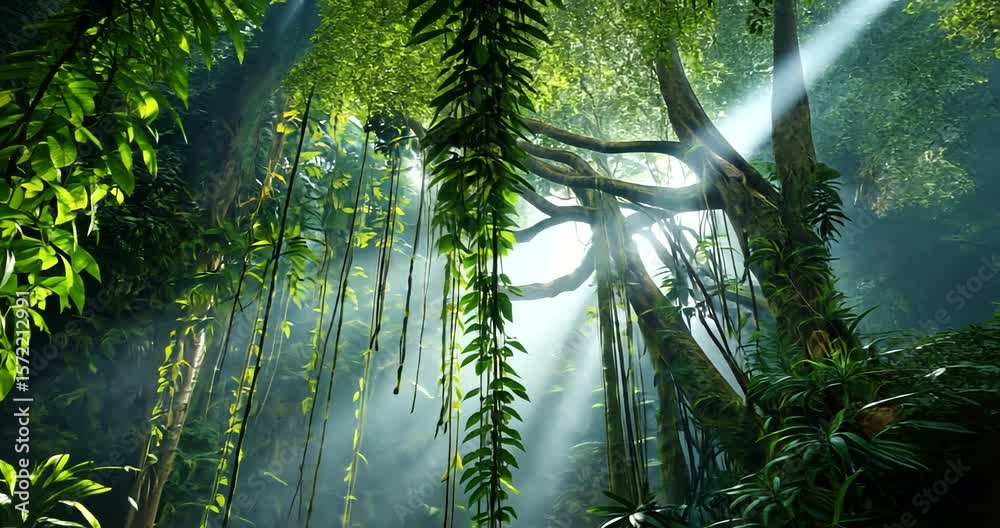 sun shining through the trees