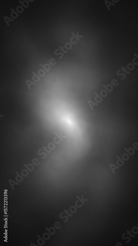 Realistic black white smoke loop slow motion vertical background.