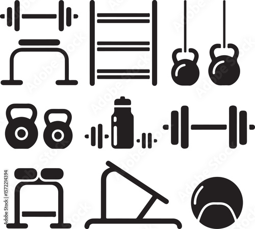 Black and White Workout Gear Vector Collection